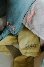 Load image into Gallery viewer, Hand embroidered organic cotton bandana - CIAO