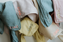 Load image into Gallery viewer, Hand embroidered organic cotton bandana - CIAO