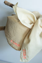 Load image into Gallery viewer, Hand embroidered organic cotton bandana - CIAO