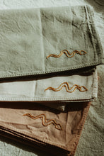 Load image into Gallery viewer, Hand embroidered DESIERTO bandana - Plant dyed cotton bandana