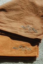 Load image into Gallery viewer, Hand embroidered DESIERTO bandana - Plant dyed cotton bandana