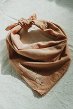 Load image into Gallery viewer, Hand embroidered DESIERTO bandana - Plant dyed cotton bandana