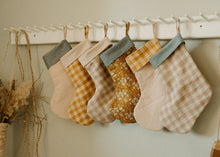 Load image into Gallery viewer, retro Christmas sock- Hand embroidered Personalized Handmade Christmas stocking