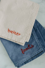 Load image into Gallery viewer, Hand embroidered Hand dyed Organic cotton Kitchen Towel