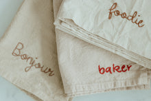 Load image into Gallery viewer, Hand embroidered Hand dyed Organic cotton Kitchen Towel