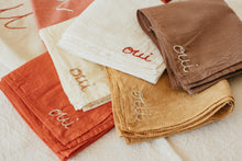 Load image into Gallery viewer, Hand embroidered plant dyed organic cotton bandana - Oui bandanas