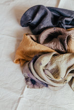 Load image into Gallery viewer, Bundle Dyed Silk scarves - Eco printed with natural dyes