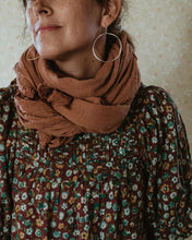 Load image into Gallery viewer, Plant dyed Organic Cotton shawl Minimal gender neutral scarves