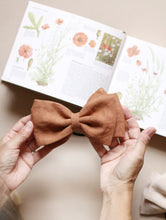 Load image into Gallery viewer, Organic Linen Bows, Neutral and Naturally Dyed