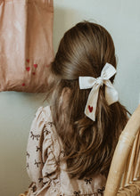 Load image into Gallery viewer, Organic gauze, plant dyed embroidered hair tie