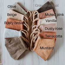 Load image into Gallery viewer, Plastic Free Cotton Scrunchy & Naturally Dyed Cotton Mask Set