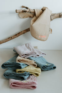 Hand embroidered organic cotton bandana -  CIAO