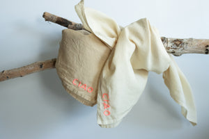 Hand embroidered organic cotton bandana -  CIAO
