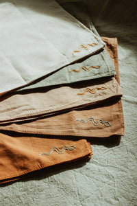 Hand embroidered DESIERTO bandana -  Plant dyed cotton bandana