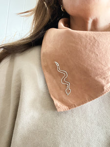 Hand embroidered DESIERTO bandana -  Plant dyed cotton bandana