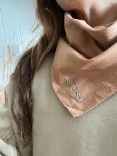Load image into Gallery viewer, Hand embroidered DESIERTO bandana -  Plant dyed cotton bandana

