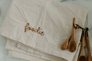 Hand embroidered Hand dyed Organic cotton Kitchen Towel 
