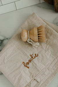Hand embroidered Hand dyed Organic cotton Kitchen Towel 