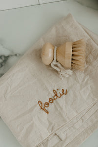 Hand embroidered Hand dyed Organic cotton Kitchen Towel 