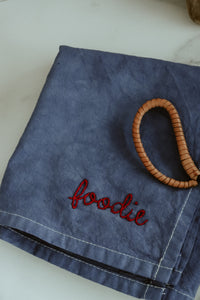 Hand embroidered Hand dyed Organic cotton Kitchen Towel 