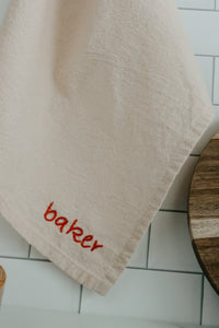Hand embroidered Hand dyed Organic cotton Kitchen Towel 