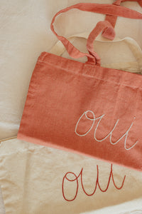 Hand embroidered plant dyed organic cotton bandana - Oui bandanas