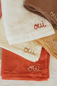 Hand embroidered plant dyed organic cotton bandana - Oui bandanas