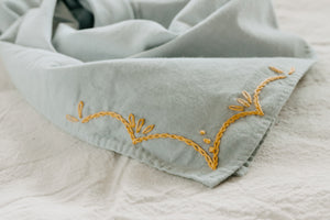 Hand embroidered Rodeo bandana -  Hand dyed bandanas