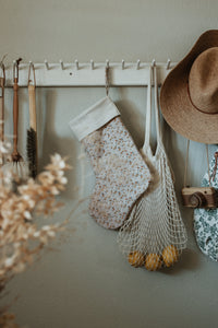 retro Christmas sock- Hand embroidered Personalized Handmade Christmas stocking