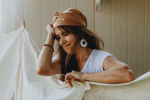 Plant dyed Crepe de Chine Scarf - Naturally dyed neckerchief