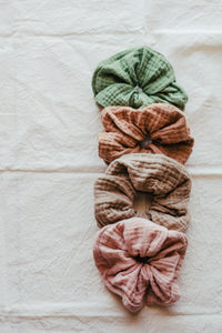 Eco Dyed Plastic free Scrunchies - Naturally dyed Cotton Scrunchy