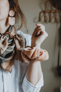 Bundle Dyed Silk scarves - Eco printed with natural dyes