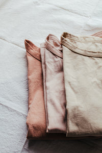 Plant dyed Distressed T shirt - Organic Cotton - Earthy tones