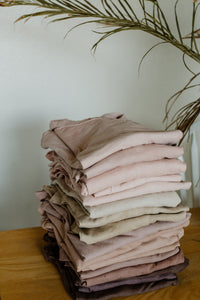 Plant dyed Distressed T shirt - Organic Cotton - Earthy tones