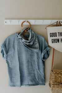 Plant dyed Distressed T shirt - Organic Cotton - Earthy tones