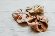 Load image into Gallery viewer, Plant dyed oversized Linen Scrunchies - 3 pack set
