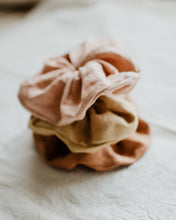 Load image into Gallery viewer, Plant dyed oversized Linen Scrunchies - 3 pack set

