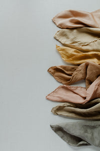 Hand Dyed 100% Silk Scarves Neutral Earthy tones
