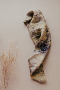 Bundle Dyed Silk scarves - Eco printed with natural dyes