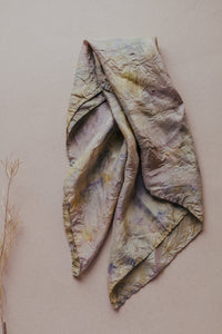 Bundle Dyed Silk scarves - Eco printed with natural dyes