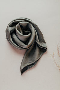 Naturally dyed charmeuse silk scarf