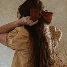 Load image into Gallery viewer, Plant dyed silk organza bow and Scrunchy
