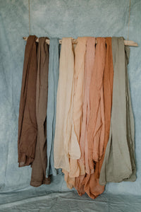 Plant dyed Organic Cotton shawl Minimal gender neutral scarves
