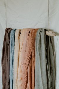 Plant dyed Organic Cotton shawl Minimal gender neutral scarves