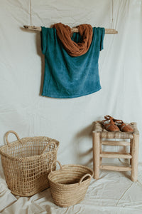 Plant dyed Organic Cotton shawl Minimal gender neutral scarves