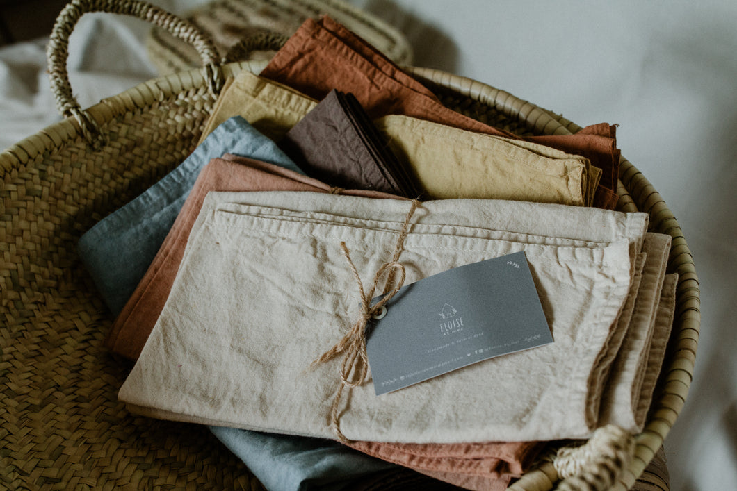 Naturally dyed Organic cotton napkins