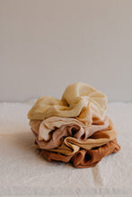 Load image into Gallery viewer, Plant Dyed Silk Scrunchies - Eco friendly gift: plastic free ties
