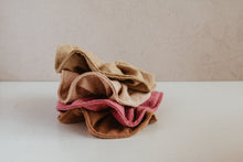 Load image into Gallery viewer, Plastic free Plant dyed Raw silk scrunchies
