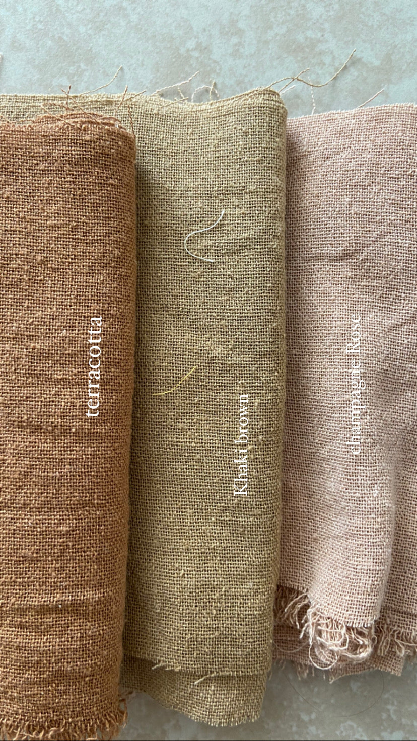 Plastic free Plant dyed Raw silk scrunchies