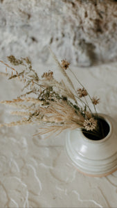 Hand thrown organic shaped stoneware flower vases - Neutral & Minimal